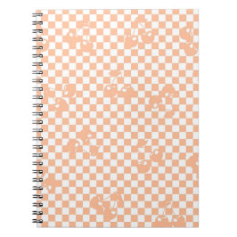 Peach Fuzz Cherry Gingham Mönster Anteckningsbok