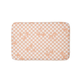 Peach Fuzz Cherry Gingham Mönster Badrumsmatta