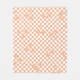 Peach Fuzz Cherry Gingham Mönster Fleecefilt