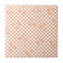 Peach Fuzz Cherry Gingham Mönster