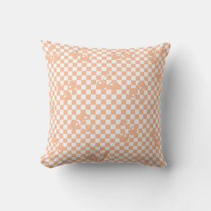 Peach Fuzz Cherry Gingham Mönster Kudde