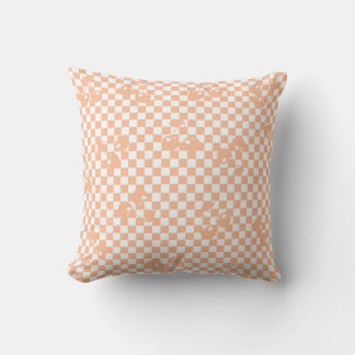 Peach Fuzz Cherry Gingham Mönster Kudde