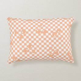 Peach Fuzz Cherry Gingham Mönster Prydnadskudde