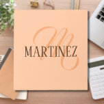 Peach Fuzz Elegant Personlig Namn Anteckningsblock<br><div class="desc">Trendig Färg Peach Fuzz och Elegant Personlig Namn och Monogram.</div>