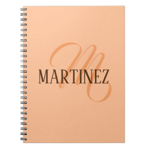 Peach Fuzz Elegant Personlig Namn Anteckningsbok
