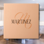 Peach Fuzz Elegant Personlig Namn Kakelplatta<br><div class="desc">Trendig Färg Peach Fuzz och Elegant Personlig Namn och Monogram.</div>