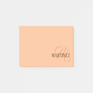 Peach Fuzz Elegant Personlig Namn Post-it Block