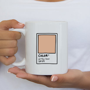 Peach Fuzz Färg under år 2024, kaffe Mugg