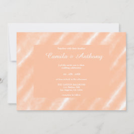 Peach Fuzz Färg Watercolor Abstrakt Mönster Inbjudningar