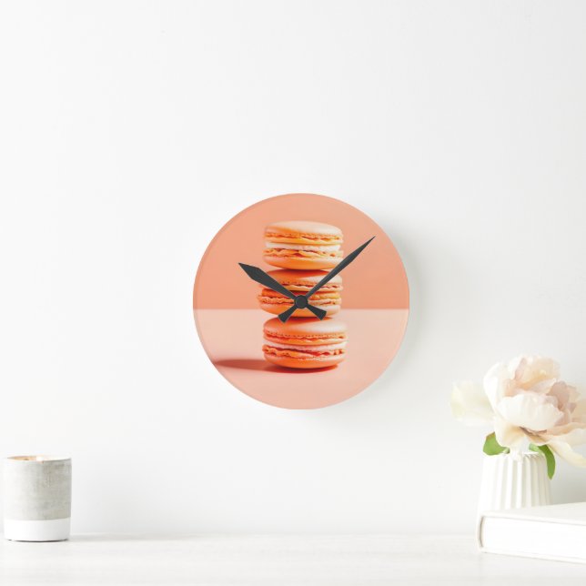 Peach Fuzz, Macaroons Rund Klocka (Hem)