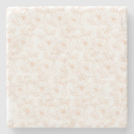 Peach Fuzz minimalistiskt Trendig Färg Flower Möns Stenunderlägg