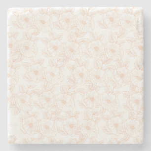 Peach Fuzz minimalistiskt Trendig Färg Flower Möns Stenunderlägg