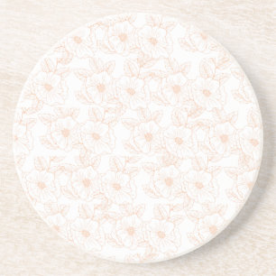 Peach Fuzz minimalistiskt Trendig Färg Flower Möns Underlägg