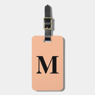 Peach Fuzz Monogram - första anpassade namngivning Bagagebricka
