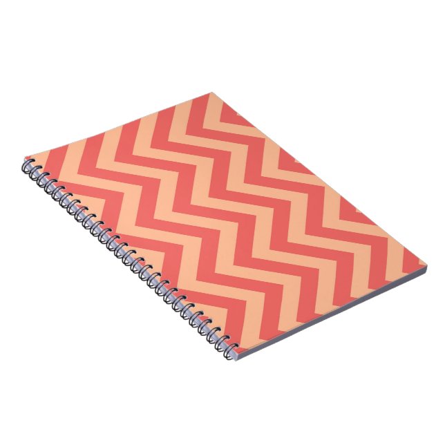 Peach Fuzz och Cranberry Chevron Anteckningsbok (Högra Sidan)