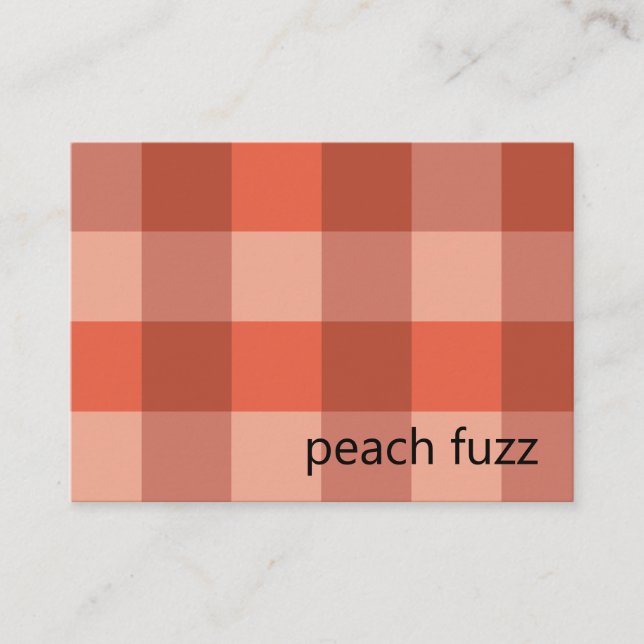 Peach Fuzz Orange Checkerboard Mönster Visitkort (Framsida)