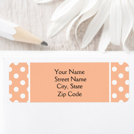 Peach Fuzz Polkadot-Returadress Returadress Etikett