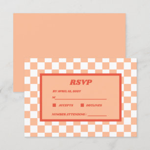 Peach Fuzz Red Checkered Gingham Mönster OSA Kort