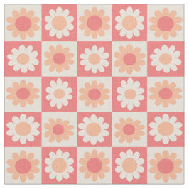 Peach Fuzz Retro Flowers Mönster Tyg