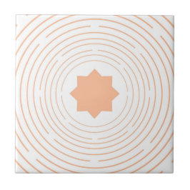 Peach Fuzz Star Circle Islamic Geometric Mönster Kakelplatta