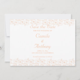 Peach Fuzz-Trendiget Flower Mönster Inbjudningar