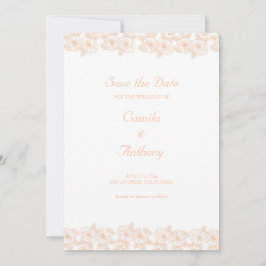 Peach Fuzz-Trendiget Flower Mönster Inbjudningar