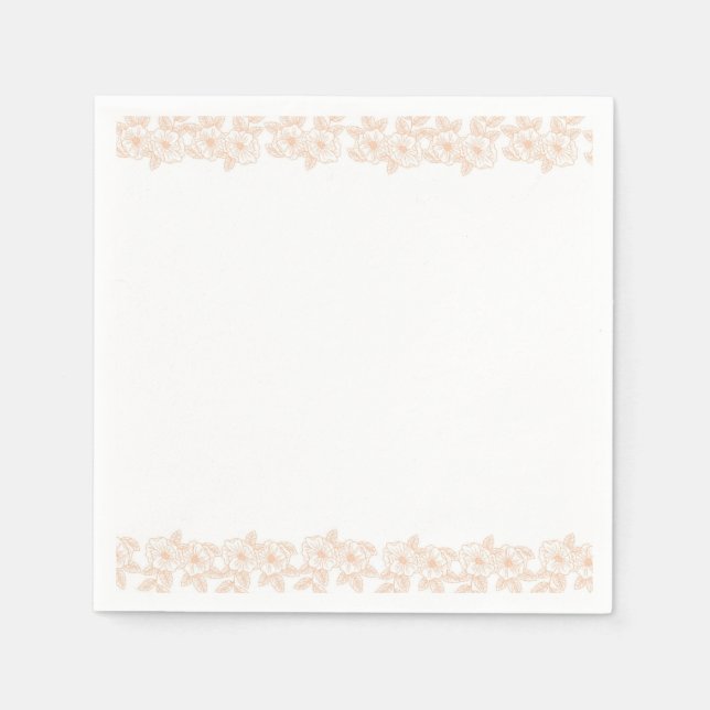 Peach Fuzz-Trendiget Flower Mönster Pappersservett (Framsidan)