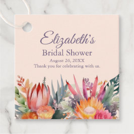 Peach Fuzz Tropical Flowers Möhippa Gåvor Etiketter