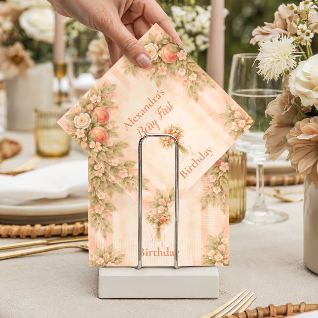 Peach Garden 1st Birthday Pappersservett (Skapare uppladdad)