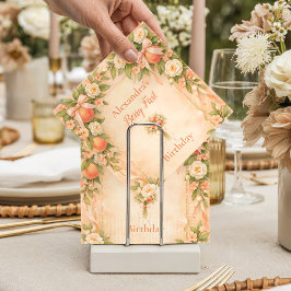 Peach Garden Floral First Birthday 1st Birthday Pappersservett