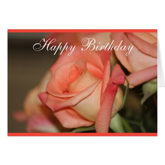 Peach Garden Ro Hälsningskort (Framsidan Horizontal)