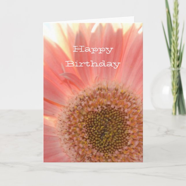 Peach Gerbera Kort (Framsida)