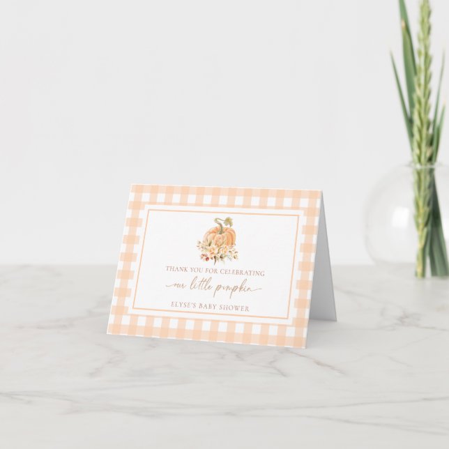 Peach Gingham Fall Pumpkin Tack (Framsida)