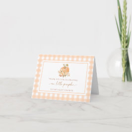 Peach Gingham Fall Pumpkin Tack Kort