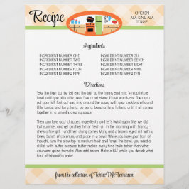 Peach gingham retro-receptet binder in..