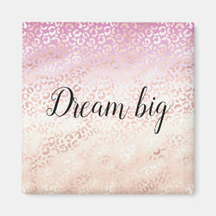 Peach Glam Leopard Skriv ut Tie-färgämne (Rosa) Magnet