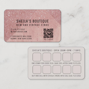 Peach Glitter QR-koden och Affärskortet Reward Visitkort