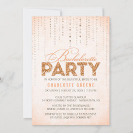 Peach Glitter Titta på Bachelorette Party-inbjudan Inbjudningar