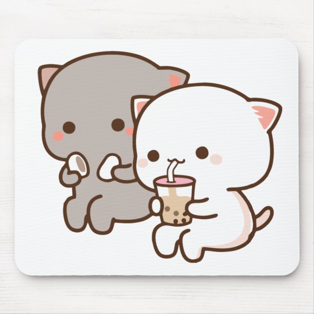 Peach Goma Äter Puzzle Mus mattor Musmatta (Framsidan)