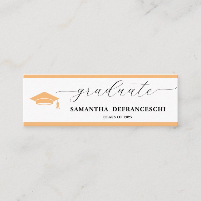 Peach Graduation  Mini Visitkort (Framsida)