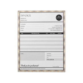 Peach Gräns Small Business Fakturamall Anteckningsblock