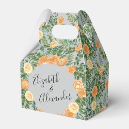 Peach Grått Bröllop Vår Blommigt Presentaskar