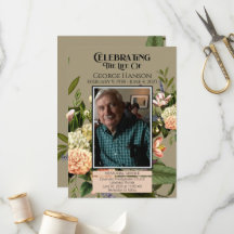 Peach Greenery Funeral Memorial-meddelande