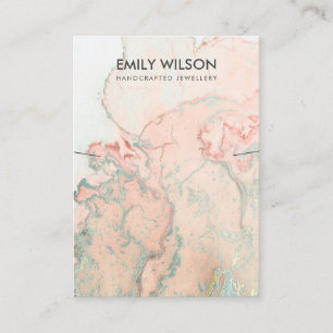PEACH GRÖNT AGE MARBLE NECKLACE VISNING CARD VISITKORT