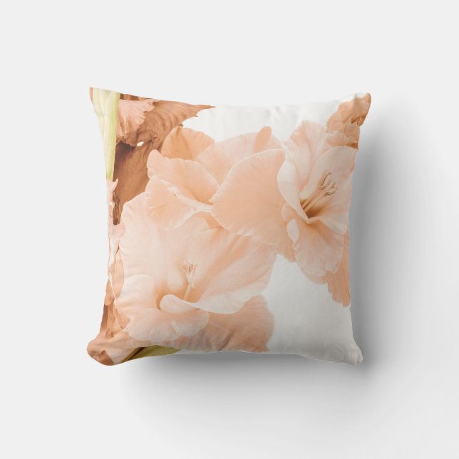 Peach & Grönt Blommigt dekoration Kudde (Framsida)