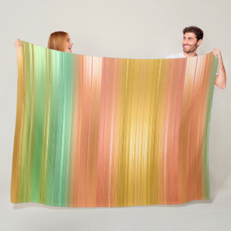 Peach Grönt Guld Rand Fleece Blanket
