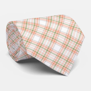 Peach grönt plaid mönster tie slips