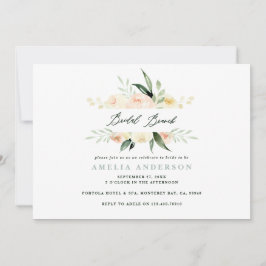 Peach grönt vattencolor blommigt möhippa brunch