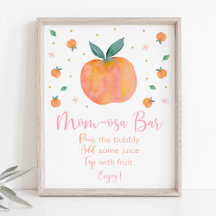 Peach Guld Baby Shower Mimosa Pub-tecken