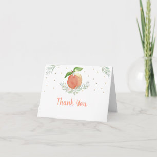 Peach Guld Blommigt Birthday Tack Kort